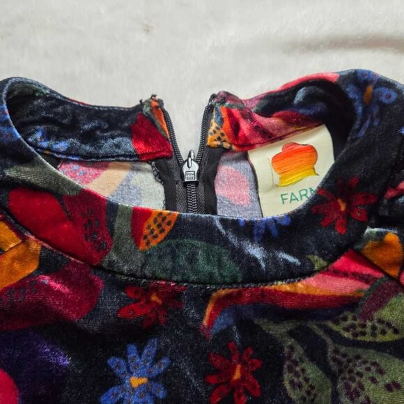 S Farm Rio x Anthropologie Banana Sky velvet mini dress (with flaw) - Picture 5 of 14